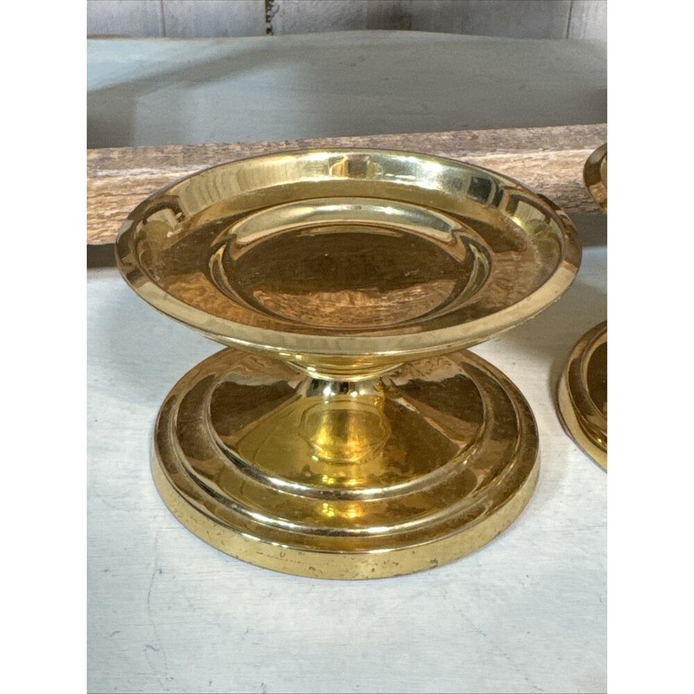 Vintage Partylite 2” Brass Pedestals Set Of 2 - Picture 6 of 8